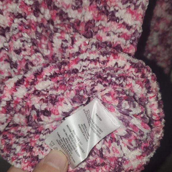 DKNY NEW Girls Pink Kids size M 10-12 Sweatshirt Hoodie Knit Warm Cozy - Picture 6 of 6